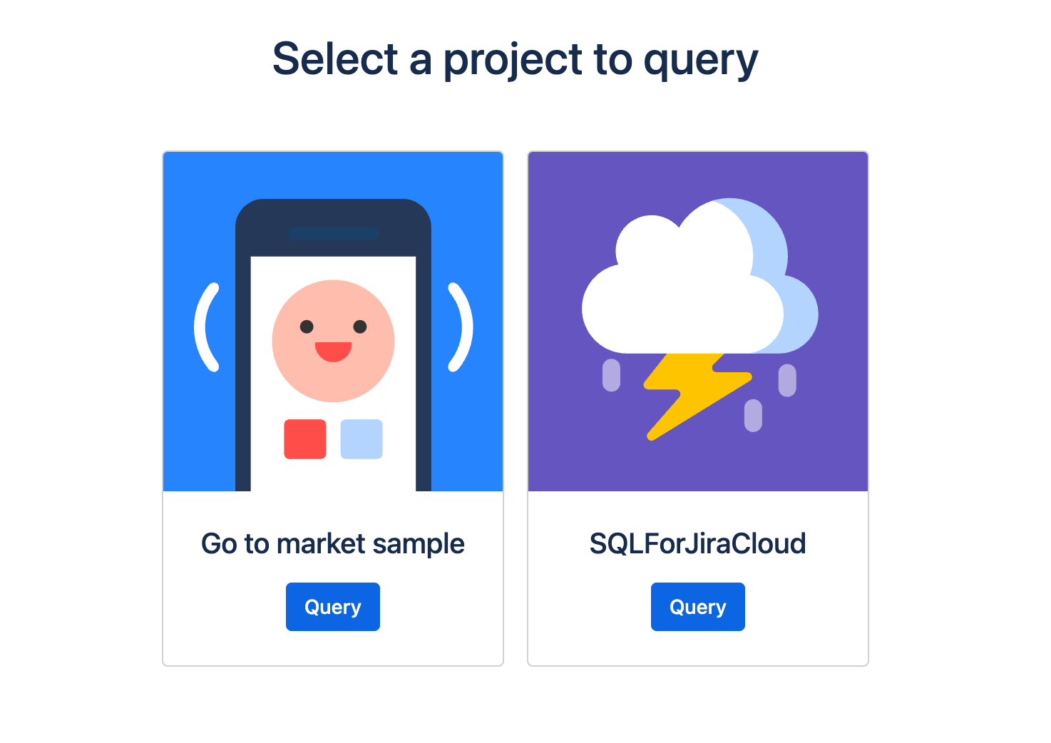 List of Jira Cloud projects to select for querying